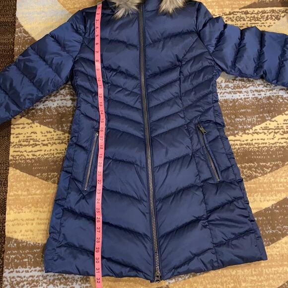 NWT INC International Concepts Faux-Fur Trim Hooded Puffer Co Royal blue S - Picture 16 of 16